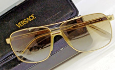 AUTHENTIC VINTAGE VERSACE 2174 SQURE SUNGLASSES GOLD P. ITALY SIZE 59-13 / 145