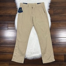 Polo Ralph Lauren Mens Size 30 Khaki Straight Bedford Washed Chino Trouser Pants