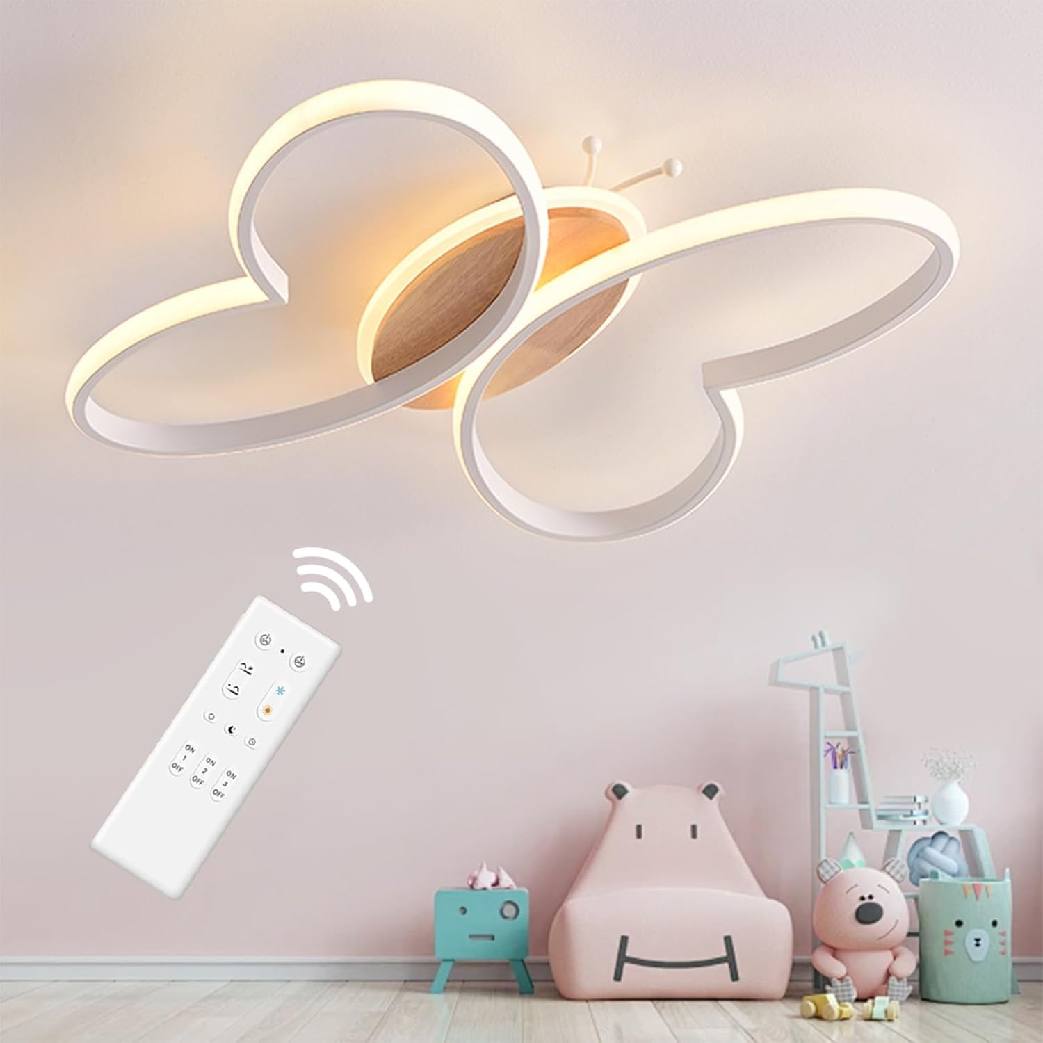 38CM Lampada Da Soffitto Con Telecomando 40W LED Plafoniera a Farfalla Con Funzi