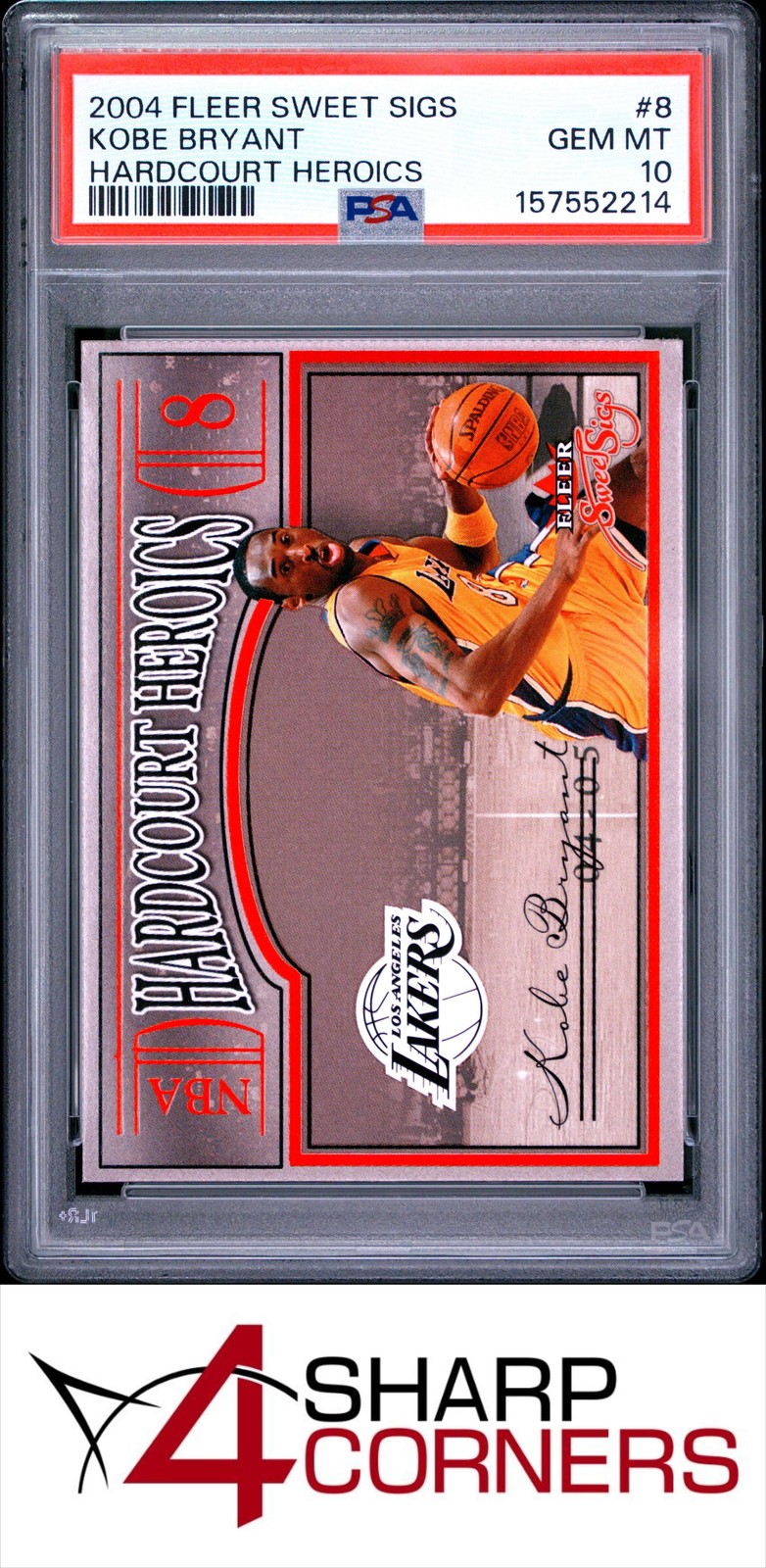2004 FLEER SWEET SIGS HARDCOURT HEROICS #8 KOBE BRYANT HOF POP 3 PSA 10