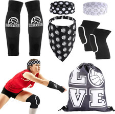 6 Pcs Volleyball Accessories Kit,Youth Girls Volleyball Knee Pads Arm Sleeves...