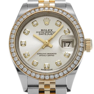 Rolex Lady Datejust 28 279383RBR Random Serial Silver/Diamond Automatic #W247