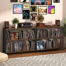 3-Tier Vinyl Record Storage: Vintage Player Table with Spacious Storage - Up to