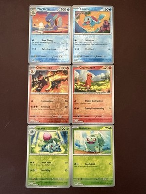 151 Kanto Trio (6) Card Lot - Evolution Lines  - Reverse Holo