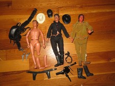 1973 Lone Ranger Action Figure Lot Of 3 Butch Cavendish,Tonto Gabriel Toys Parts