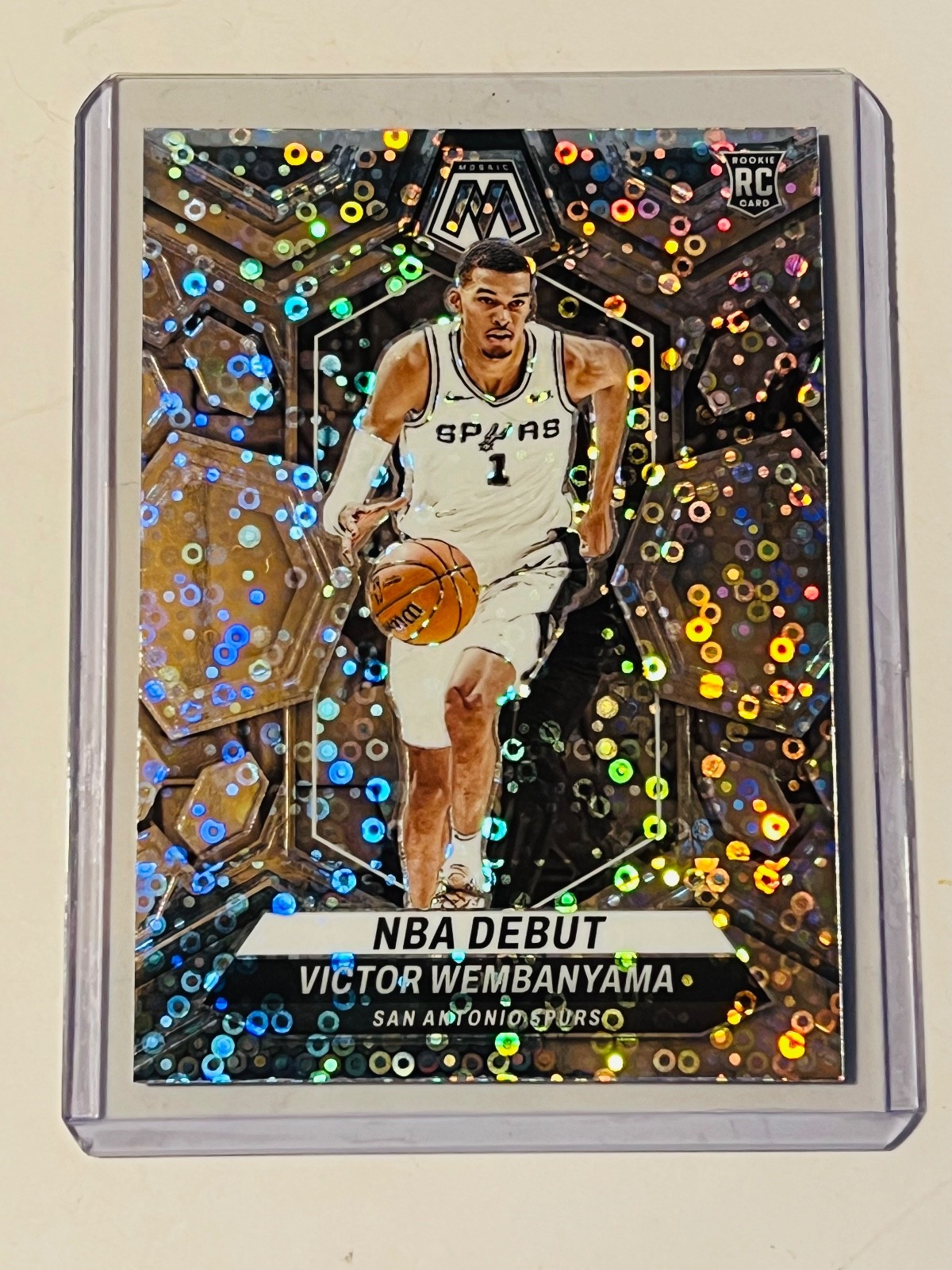 2023-24 Mosaic Fast Break Victor Wembanyama Silver Disco Prizm Rookie SSP RC 257