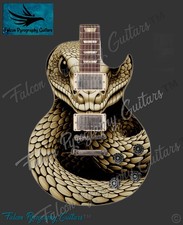 Handmade Bespoke Unique Coiled Snake LP Style Electric Guitar