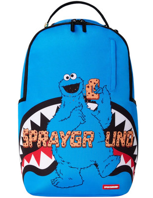 Sprayground Cookie Monster TAKE A BITE Backpack Blue Bookbag Kids School Bag