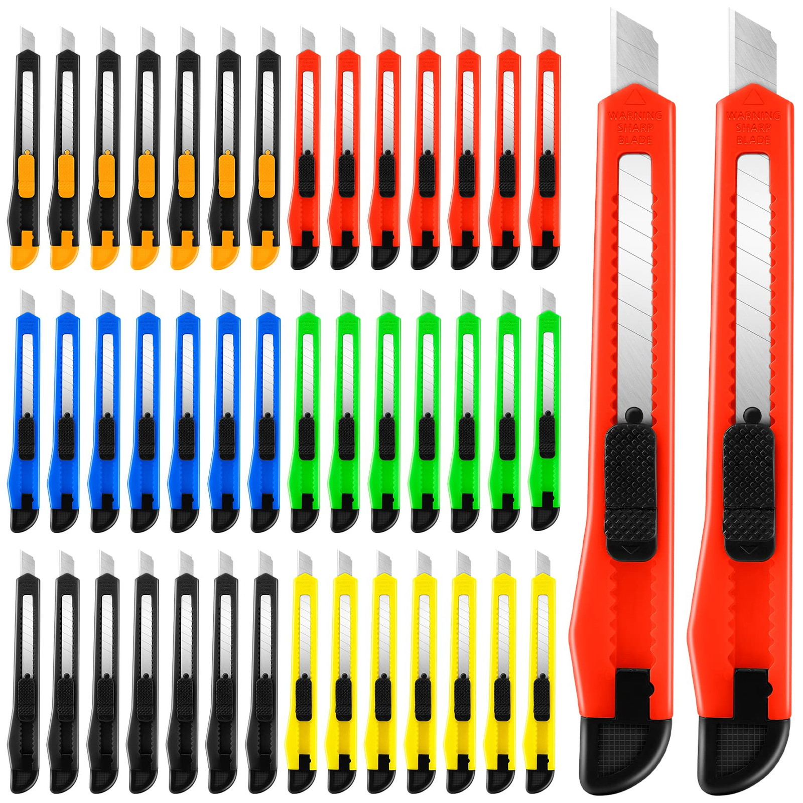 42 Pack Box Cutter Retractable, 9MM Snap-Off Blade Utility Knife, Razor Knife...