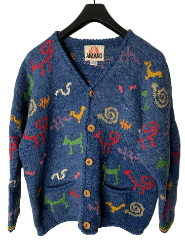 Amano Wool Sweater Cardigan Bolivia - Afbeelding 1 van 4