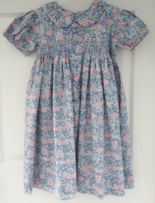 NWT Pleats & Stitches Smocked Floral Dress Girl's Size 7