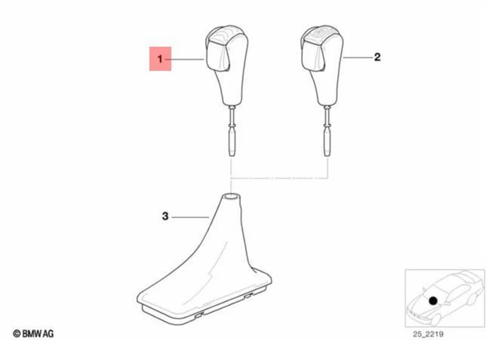 Genuine Automatic Gear Shift Black Leather Knob BMW E46 E31 E39 E38 X5 E53 Z3 - Image 2 of 4
