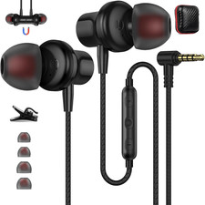 3.5Mm Headphones 5.9 Ft Long Cord Wired Earbuds with Microphone Noise Cancelling