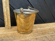 Antique Brass Bucket-Miniature Brass Bucket / Milk Pail -11.5cm tall with handle