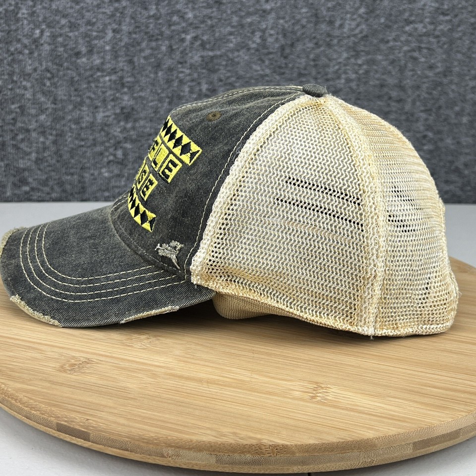 Waffle House Restaurant Hat Cap Snapback Distressed Mesh Brown