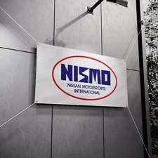 Vintage Nismo Old Logo Racetrack Banner, JDM Garage Banner, Nismo Garage Banner