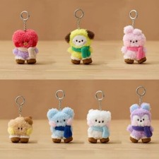 Kpop BTS bt21 Invierno Mini Bufanda Botas de Nieve Serie Peluche Muñeca Llavero bt21
