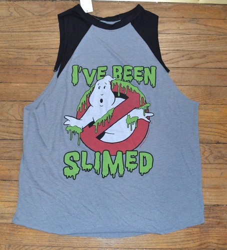Ghostbusters Officially Licensed T-Shirt Slimed Sleeveless Muscle Tank Cut Off