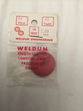 Vintage Weldiun Engineering Gear  64 Pitch , 61 Teeth , 5-40 Threads Lot C