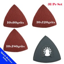 31 Pc Sanding Pad Set Saw Blade Oscillating Multi Tool Fein Porter Cable Dremel
