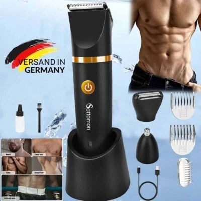 MARKENLOS Scttomon Elektrischer Leistenhaartrimmer Männer Körperrasierer Wasserdicht 3in1