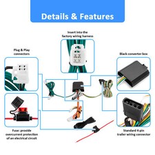 Trailer Tow Hitch Wiring Harness For Toyota RAV4 2019-2020 2021 2022 2023 2024