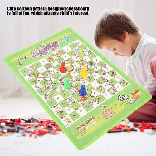 Luddo & Ladder Kids Children Portable Flying Chess Snake Board Family Fun Game - Picture 8 of 12