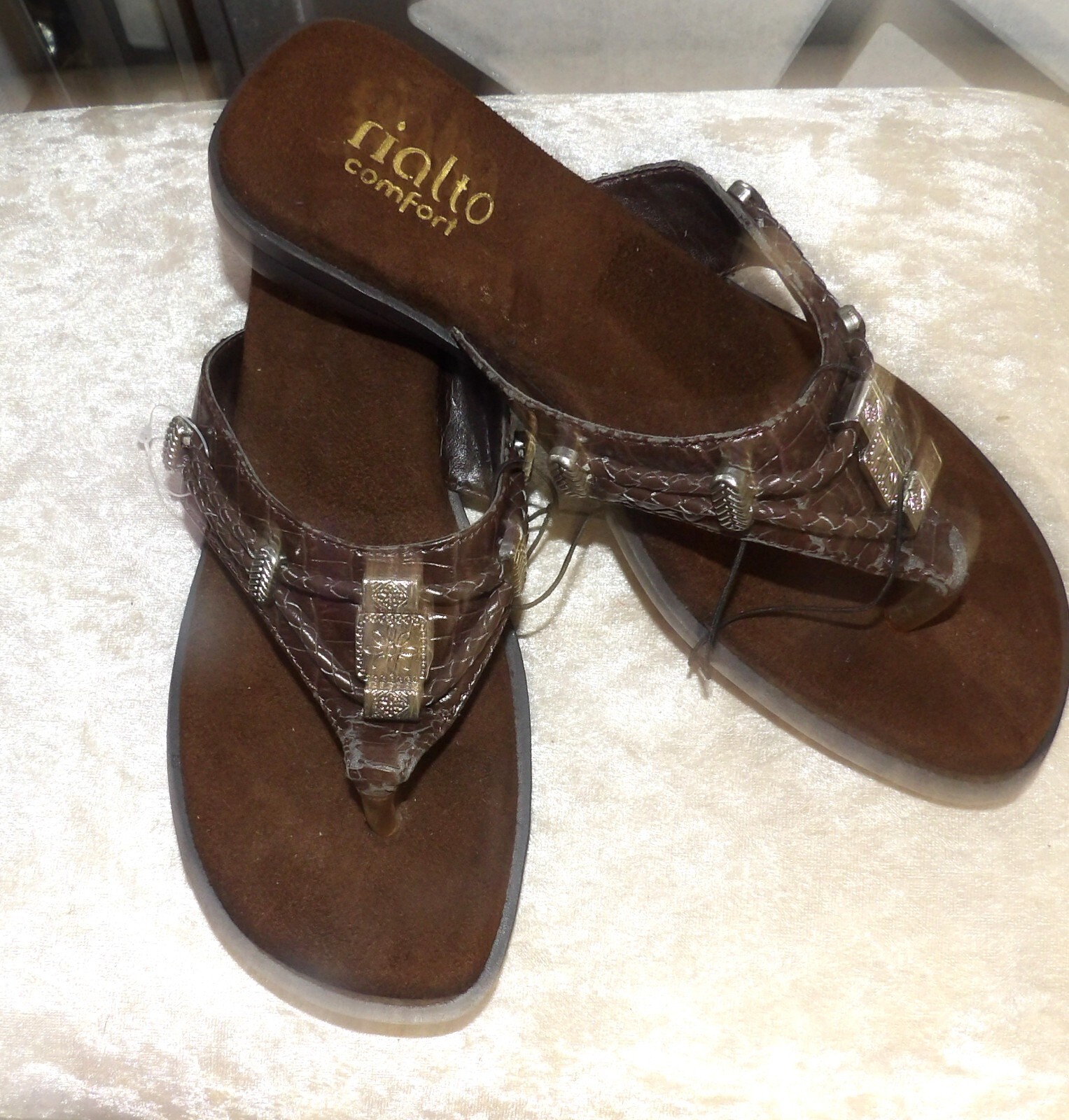 APL SANDALI ZEPPA RIALTO BAILEE MARRONI TESSUTI PERIZOMA (TAGLIA:6)