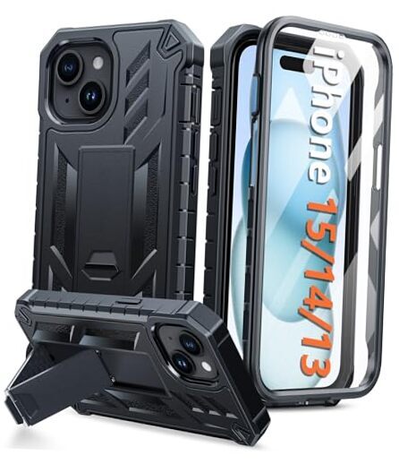 for iPhone 15 Phone Case: for iPhone 14 & iPhone 13 Case Military Grade Black