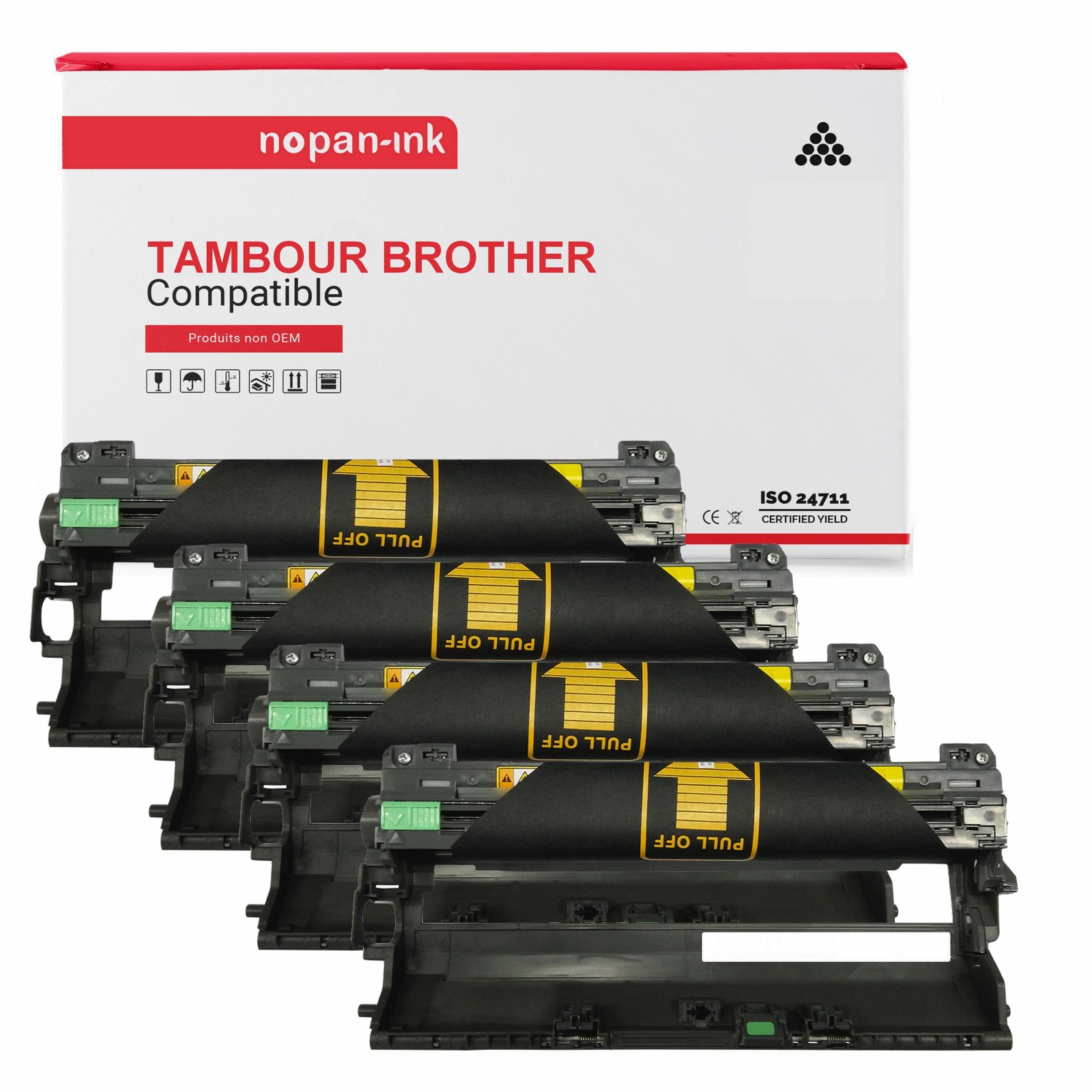 Toner DR230 compatible Brother pack de 4 cartouches NOPAN-INK noir et couleur