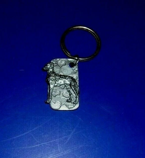DALMATIAN Fine Pewter Keychain Key Chain Ring USA Made 1 1 2