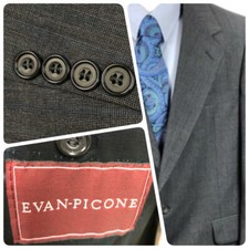 Vtg Evan-Picone Men's Gray Striped Sport Coat Sz 40R 2 Button Vented 0033
