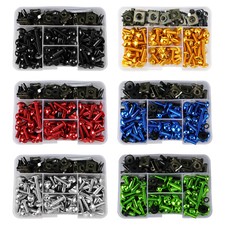 155pcs Motorrad Schraubenset Verkleidungsschrauben M5 M6 Aluminium Clips Klemmen