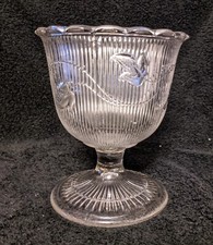 EAPG Hobbs-Brockunier Ribbed Ivy 5 1/2in x 5in Open Sugar                c.1860s