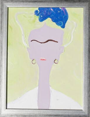 Beautiful Frida Kahlo Framed Wall Art Painted Oil Canvas Blue Casa 12x16in
