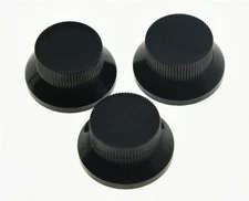3pcs Black Metal ST Knobs Top Hat Bell Guitar Bass Knob for 5.8mm Pots