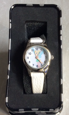 Disney Time Works Tinkerbell Watch White Embossed leather adjustable strap NIB Disney Time Works | Accessories | Disney Time Works  main image 2
