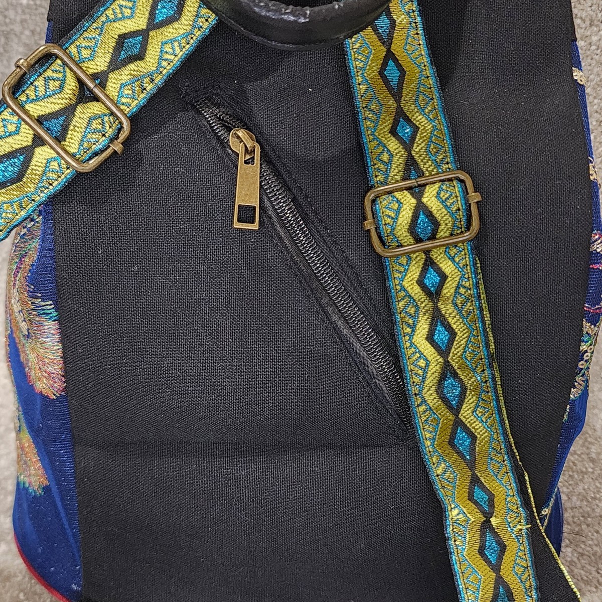 1264 Glitter Embroidery Backpack Purse, Fashion Canvas Travel Anti-theft Glitter Embroidery Women Backpack Purse, Fashion Canvas  main image 2