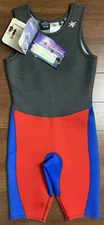 New Billabong Mens Spring 2000 Absolute X Wetsuit Size Medium M Blue Red Black