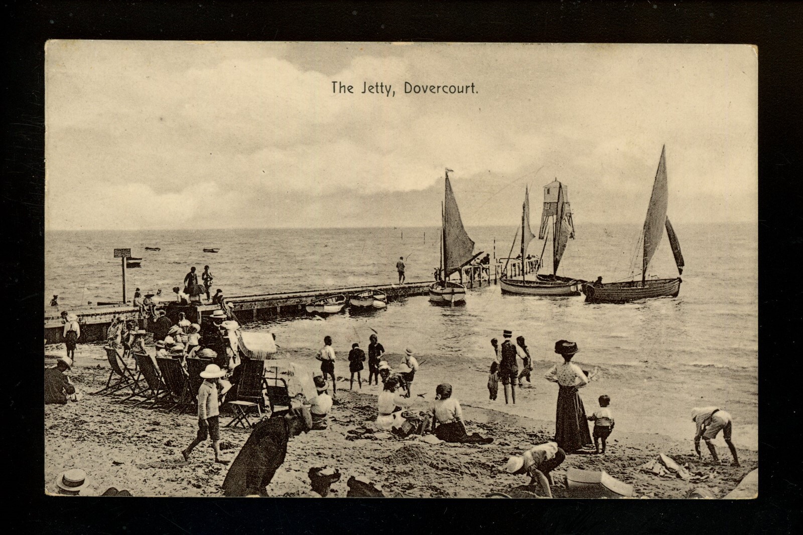 United Kingdom real photo postcard RPPC London England GB Dovercourt Jetty