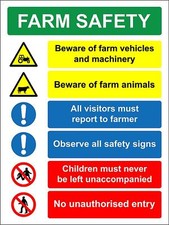  Farm safety multi hazard Safety sign 