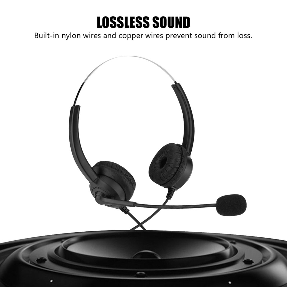Call Center Headphone Headset Noise Cancelling Corded Telephone