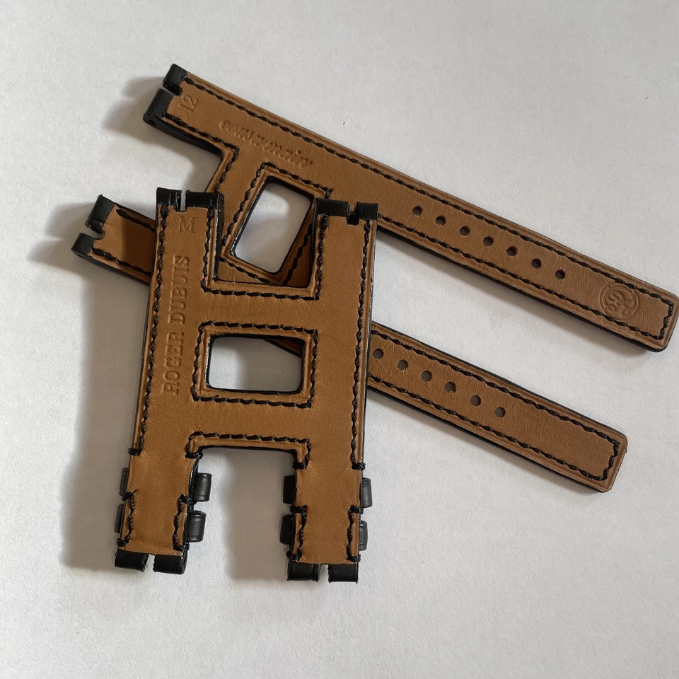 Auténtica correa de cuero Roger Dubuis negra 12 mm talla M Foto 3 de 4