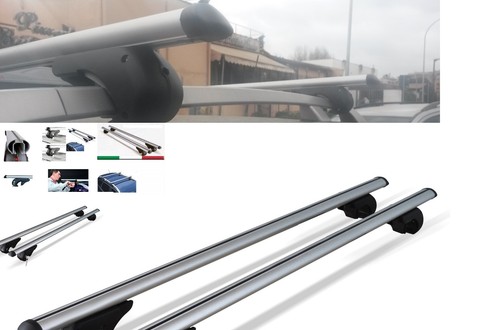 BARRE PORTATUTTO ALLUMINIO ROMA OPEL ANTARA ANNO 2012 CON RAILS CON SERRATURE - Foto 2 di 12