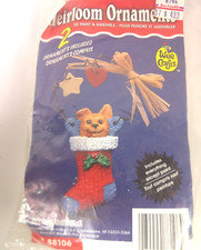 Vintage Accents Unlimited Ready Paint Heirloom Ornament Kit 88106 Dog Stocking