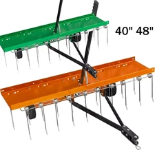 40" 48" Dethatcher Tow Behind Lawn rake Lawn Sweeper Height Adjustable Steel