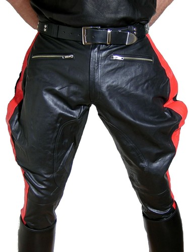 Motorcycle leather trouser pant black 