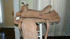 Western Show Saddle 16" Hand Tooled Leather Floral Design SLT-1148