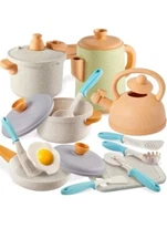 BUYGER Pretend Play Kitchen Toy Set Accessories for Kids Toddler 3 Years Old,