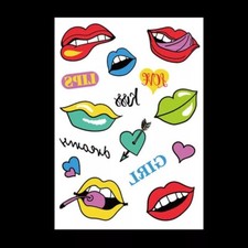 Temporary Tattoo Sticker Waterproof Fake Kids Body Arts Cartoon Shiny Glitter AU